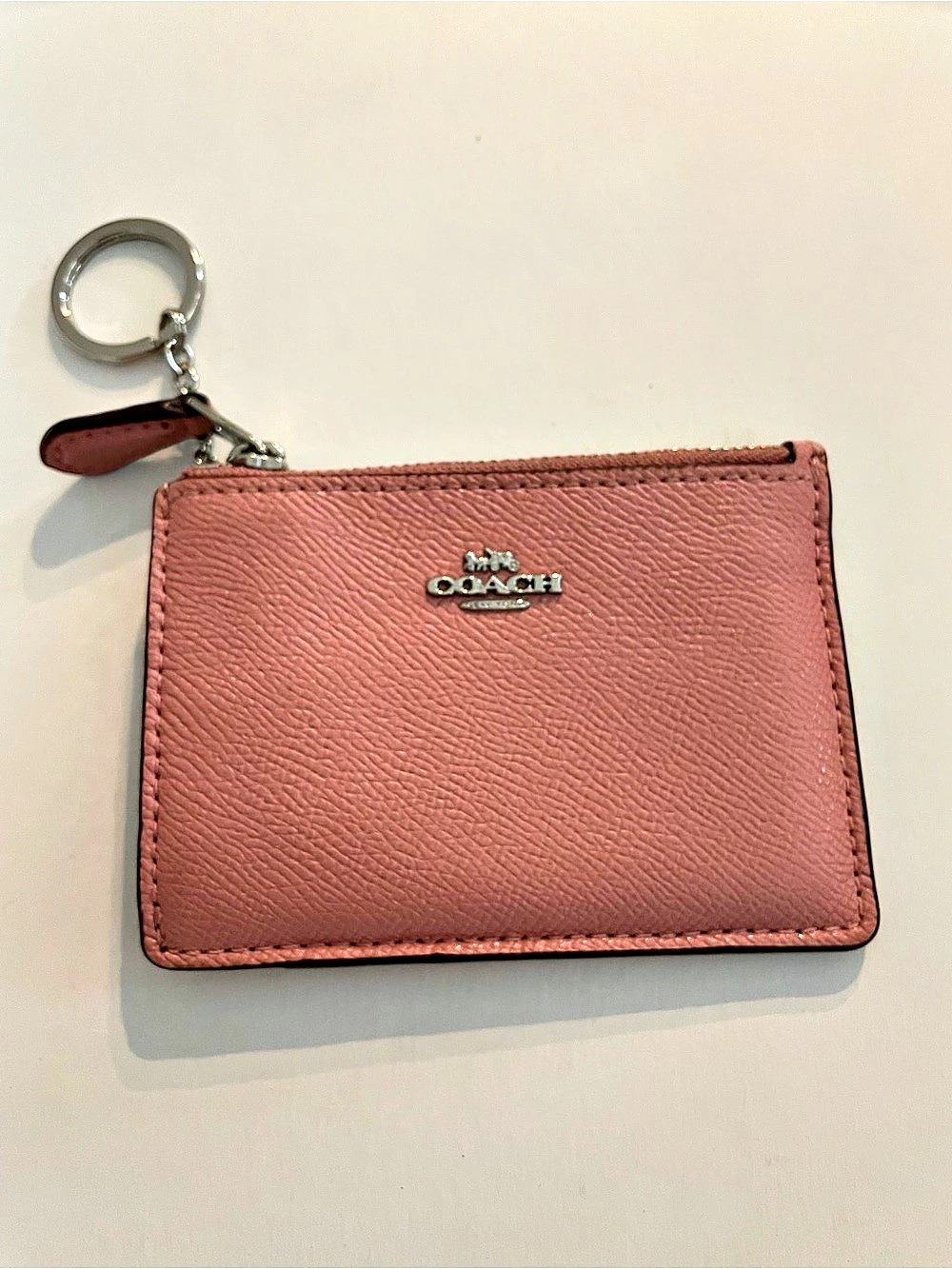 Coach Mini Skinny ID Case Pink Key Card Holder
